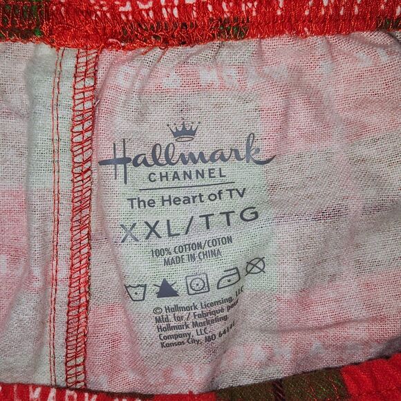 Hallmark Channel Men’s Christmas Pajama Pants XXL NWT Red Green Plaid Flannel - Picture 5 of 7